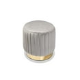 thumbnail image 3 of Baxton Studio Kirana Glam and Luxe Grey Velvet Fabric Upholstered and Gold PU Leather Ottoman, 3 of 5