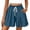 #03Dark Blue, variant on Womens Flowy High Waisted Shorts Loose Fit Drawstring Casual Summer Shorts with Side Pockets Blue M