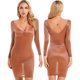 thumbnail image 3 of Vestido ajustado de lencería para mujer con tanga, vestido sexy elástico de manga larga con escote en V profundo y semitransparente brillante para mujer, 3 of 5