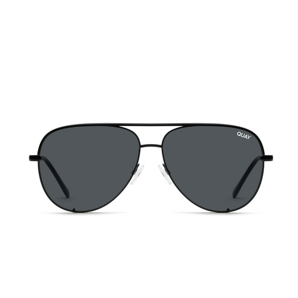 Gafas de sol Quay High Key, extra grandes, polarizadas, color aviador, color negro