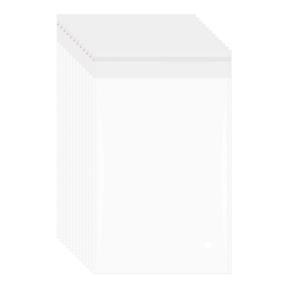 Uxcell 50pcs Self Seal Clear Poly Bags Crystal Clear Sleeves 8" x 6"