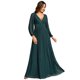 thumbnail image 1 of Vestido de noche Ever-Pretty con cuello en V fruncido y cintura alta, verde azulado, 1 of 6