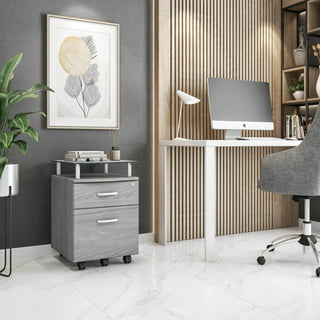 Techni Mobili Modern Adult Office Desk with Drawers and Storage, 51.25  Wx23.25”Dx29.75”H, Gray/Silver