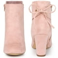 thumbnail image 2 of Unique Bargains Women's Round Toe Chunky Heel Ankle Booties Dust Pink 10, 2 of 5