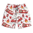 thumbnail image 4 of Bixox Men's Fire Truck printing Casual Classic Fit Short Summer Beach Shorts, 4 of 6