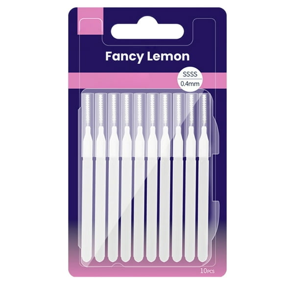 Fancy Lemon Interdental brushes for cleaning the teeth,  Soft Interdental Brushes, Easy to Use Floss Supplement for Teeth Cleaning and Gum Health, Size 0, 10-Pack