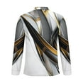 thumbnail image 4 of Donemore Men's Fashion Contrast Color Striped Half - Zip Polo Shirt, Long - Sleeve Casual & Business Top, Multi - Color Printed Trendy Design, Comfortable & Versatile Men's Clothing, 4 of 5