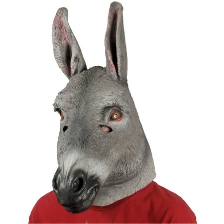 Star Power Realistic Donkey Full Head Animal Mask, Grey, One Size