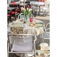 thumbnail image 6 of Outdoor Tablecloth with Umbrella Hole Zipper Tropical Plants Plaid Round Tablecloth 60" Waterproof Outside Table Cloth Summer Palm Leaf Checkered Brown Patio Table Cover Tablecloths for Picnic Party, 6 of 8