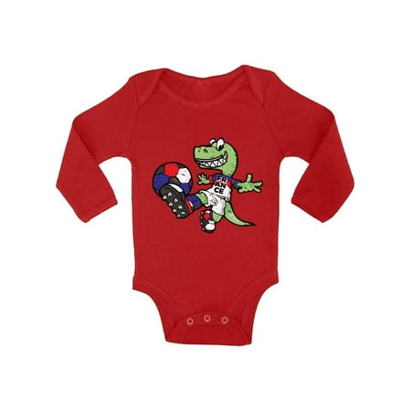 

Awkward Styles Dinosaur Football Long Sleeve Baby Bodysuit France Baby Bodysuit