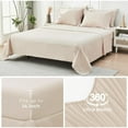 thumbnail image 4 of Black  Comforter Set Seersucker 7 Pieces, All Season Luxury Bed in a Bag for Bedroom, Bedding Set with Comforters, Sheets, Pillowcases & Shams, 4 of 4