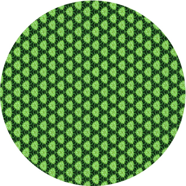 Ahgly Tapis Rond Lavable en Machine Intérieur Transitionnel Vert Émeraude Profond, 3 Pieds Rond