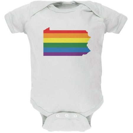 

Pennsylvania LGBT Gay Pride Rainbow White Soft Baby One Piece - 18-24 months