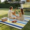 thumbnail image 5 of Fsddascl Blue Yellow Striped Outdoor Rug for Patio/Deck/Porch, Non-Slip Large Area Rug 6 x 9 Ft, Farmhouse Navy Blue Ombre Stripes Indoor Outdoor Rugs Washable Area Rugs, Camping Rug Carpet, 5 of 5