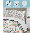 thumbnail image 3 of Twin Quilt Bedding Set, Teal Orange Eucalyptus Reversible Summer Quilt 3 Pieces, Weeping Botanical Leaves Lightweight Bedspreads Coverlets with 2 Pillow Shams for All Seasons, 3 of 5