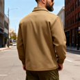 thumbnail image 6 of Men's Sherpa Fleece Lined Cargo Shirts Long Sleeve Button Down Casual Shacket Winter Warm Shirt Jacket with Pockets, 6 of 7