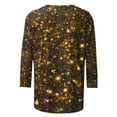 thumbnail image 4 of miqiqism Casual 3/4 Sleeve Shirts Women Crewneck Pullover Tops Glitter Tee Shirts Sparkly Glitter Shiny Outfit Summer Fashion Top Clothing,02_Yellow,3X-Large, 4 of 5