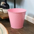 thumbnail image 3 of Sunnydaze Indoor/Outdoor Organizational and Decorative Galvanized Steel Bucket or Planter with Imprinted Hexagon Pattern - Pink - 4pk, 3 of 8
