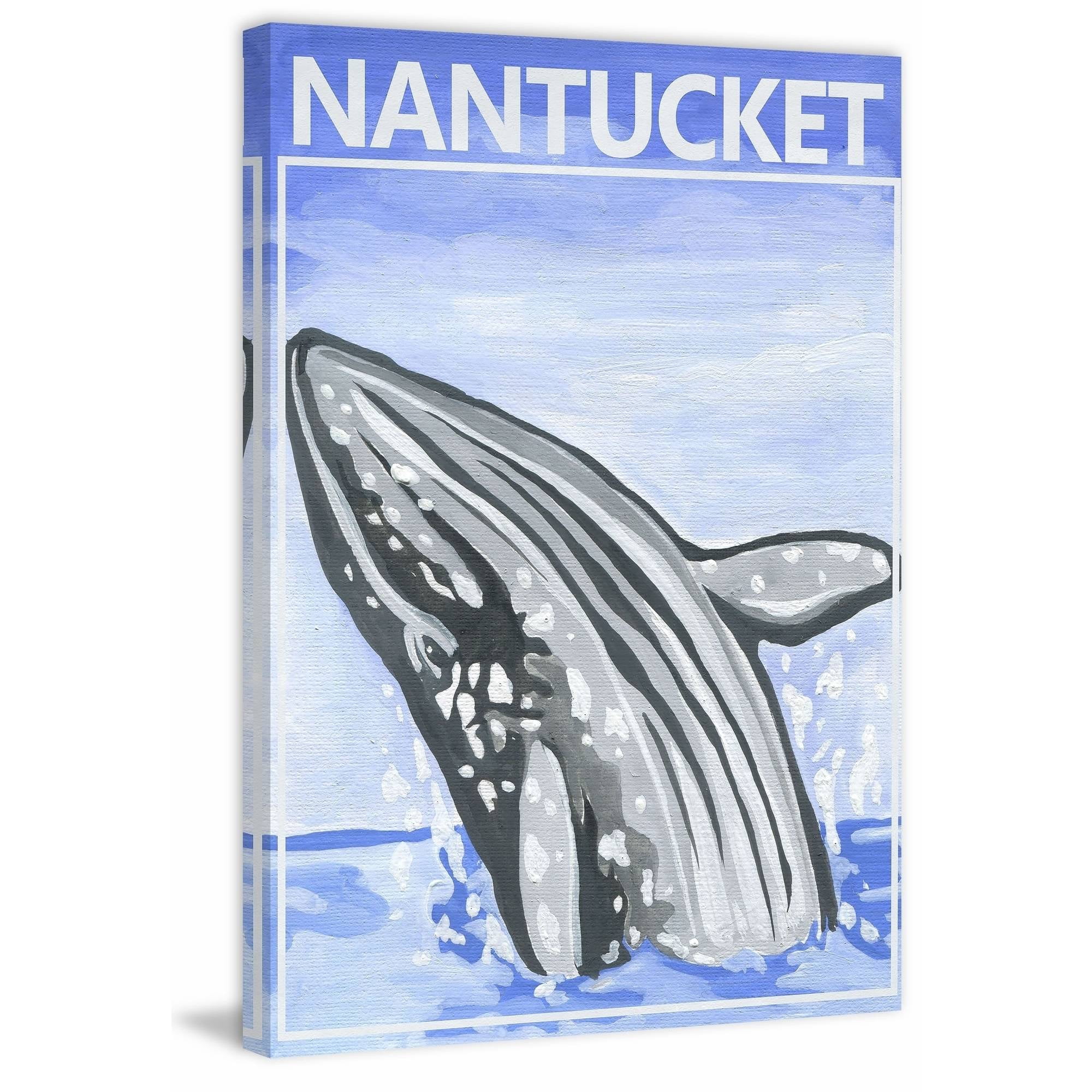 "Jumping Whale" Painting Print on Wrapped Canvas