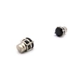 thumbnail image 2 of 5mm Round Cut Jet Cubic Zirconia 4-Prong Magnetic Stud Earrings, Black/Silver-Tone, 2 of 3