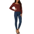 thumbnail image 2 of INSPIRE CHIC Women's Rib Knit Pullover Puff Sleeve Sweetheart Neck Solid Color Jumper Tops, 2 of 5