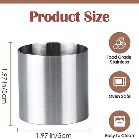 

10 Pieces Stainless Steel Mousse Rings Round Biscuit Cutter Cake Mold Kitchen Baking Pastry for Tart Fondant Etc