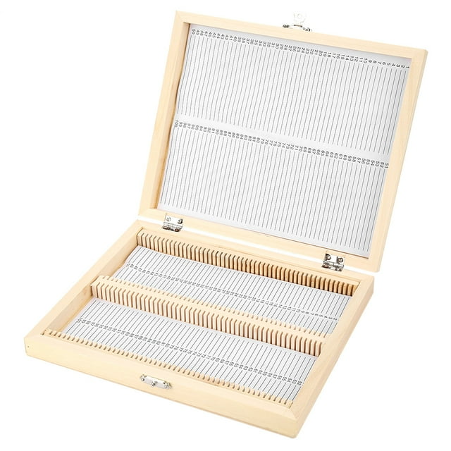 Stoarge de laboratorio, caja de madera con estuche portaobjetos con cerradura, soporte para portaobjetos de microscopio, mejore su experiencia NikouMX herramienta