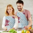 thumbnail image 3 of Pioneer Flower Floral Print Pattern Apron-Garden Aprons for Women with Pockets-Cotton Linen Waterproof Kitchen Cooking Gardening Aprons Adjustable for Kitchen,Cooking,BBQ and Salon 33x27 Inch, 3 of 7