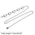 thumbnail image 3 of Unique Bargains 1 Pc Adjustable Waist Belt Delicate Heart & Moon Pendant Adjustable Waist Cord Women Silver Tone, 3 of 6