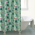 thumbnail image 4 of Light Green Christmas Village Pattern Shower Curtain 84"x72" ,Bathroom Decorative Shower Curtains Set with 12 Hooks,Modern Waterproof Washable Shower Curtain, 4 of 6