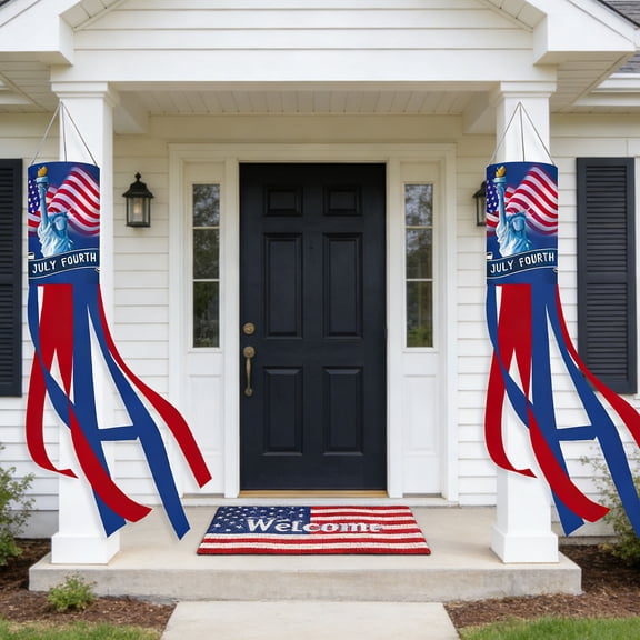 Memorial Day Saving!4th of July Decorations, Independence Day Windmill Flag Patriotic Outdoor Decoration Independence Day Americans Flag Style Pennant Decorated With Red White And Blue
