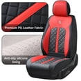 thumbnail image 3 of Car Seat Cover for Toyota Prius LE 2025, Red Car Seat Covers, Waterproof PU Leather, Full Set of 5 Seats, Easy to Clean and Install, Wear Resistance, Beautify Interior, 3 of 8