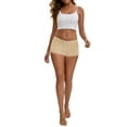 thumbnail image 2 of INSPIRE CHIC Women's Seamless Ice Silk Lace Trim Slip Shorts for Under Dresses Lightweight Elastic Boyshorts M Beige Y2, 2 of 5