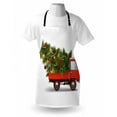 thumbnail image 3 of Christmas Apron Red Retro Style Farm Truck and Big Christmas Tree with Tinsel Balls Candy, Unisex Kitchen Bib Apron with Adjustable Neck for Cooking Baking Gardening, White Red Green, by Ambesonne, 3 of 3