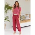 thumbnail image 2 of ORUYROP Ensemble 2 Pcs pour Femmes Ensemble de Détente Tendance Pull Tricoté Manches Courtes Mode, 2 of 6