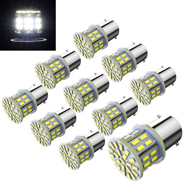 Bombillas LED Efoxcity 1156, paquete de 10 unidades, 12 V, 650 lúmenes, blancas, para coche