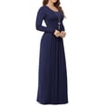 thumbnail image 3 of Asklazy Women's Long Sleeve Loose Plain Maxi Dresses Casual Long Dresses with Pockets,US Size,Long Sleeve Navy blue-XL, 3 of 9