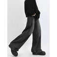 thumbnail image 3 of EMMIOL Men's Y2K Vintage Black Wash Wide Leg Jeans 90s Mid Rise Loose Hip Hop Denim Pants, 3 of 6