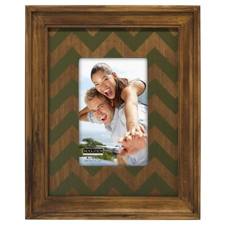Malden Green and Walnut Chevron Mat Picture Frame