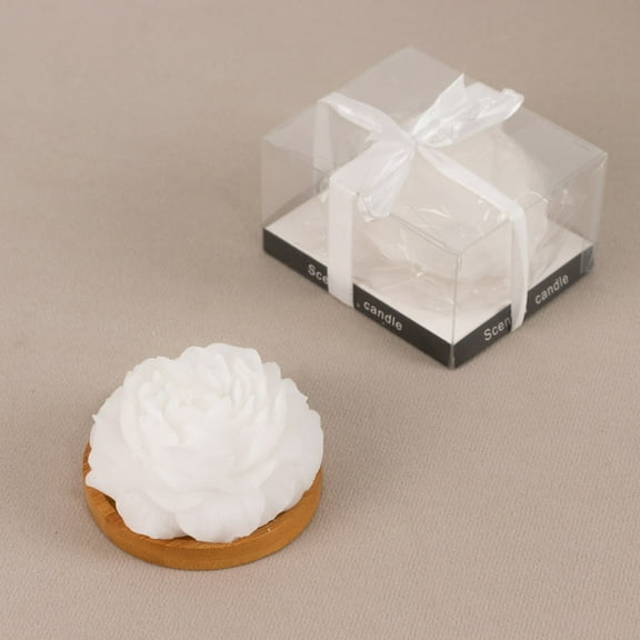 Balsa Circle 5 White Peony Flower Scented Candles Party Favor Party Event Catering