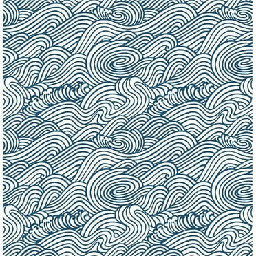 NuWallpaper  Navy Saybrook Peel & Stick Wallpaper - Navy Blue