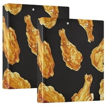 Fried Chicken Wings 3 Ring Binders 1.5 inch Hardcover File Folders with Interior Pockets A4 Size Organizer for School Office Hospital Set of 2