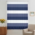 thumbnail image 3 of Navy Blue White Striped Sheer Curtains 96 Inches Long, Farmhouse Stripes Light Filering Curtains, Privacy Drapes Simi Floor to Veiling Curtain for Living Room Bedroom Large Window Treatment, 3 of 9
