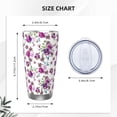 thumbnail image 4 of Picia Rose Flowers Pattern 20 oz Tumbler Stainless Steel Vacuum Insulated Coffee Ice Cup Double Wall Travel Flask Dual Lid Water Bottle, Eco-friendly Car Cup-Without Straw, 4 of 8
