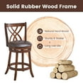 thumbnail image 6 of Costway Set of 2 Swivel Bar Stools Counter Height Dining Pub Chairs with  Rubber Wood Legs, 6 of 10