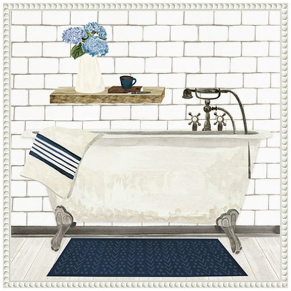Amanti Art Farmhouse Bath I Tub Framed Canvas Wall Art Print