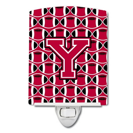 

Letter Y Football Crimson and White Ceramic Night Light