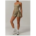 thumbnail image 3 of PISONIC Womens Tennis Golf Dress with Built-in Bra Shorts Cross Backless V Neck Twist Front Hem Athletic Dresses, 3 of 7