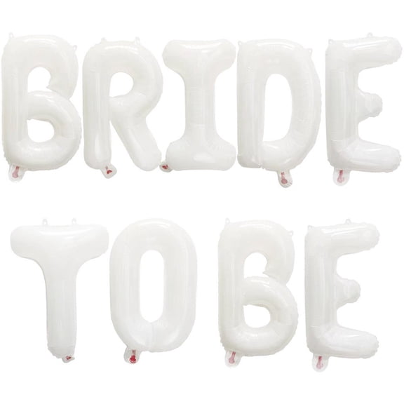 Vjnyvs “BRIDE TO BE” White Balloon Banner,16 Inch Foil Letter Balloons for Bridal Shower, Engagement Party, or Bachelorette Décor