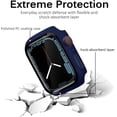 thumbnail image 4 of Compatible avec Apple Watch 3 2 1 42mm Étui avec Protecteur d'Écran, Anti-Rayures Antichoc PC Dur et Film en Verre Trempé Pare-Chocs Étui pour Apple Watch 3 2 1 42mm(Bleu), 4 of 4